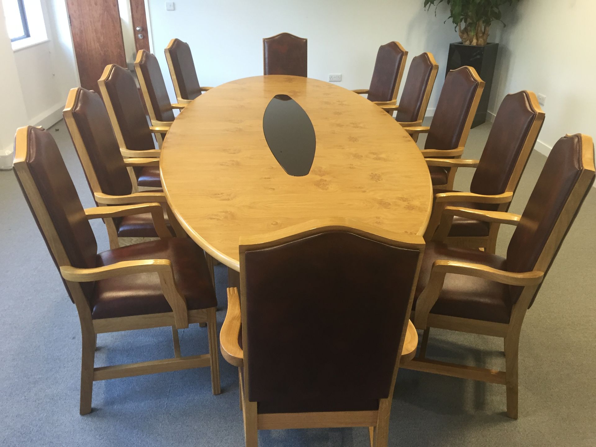 Boardroom Table 3.5m x 1.4m (dismantled) and 12 x M2 Mayfair armchairs to match light rust - Image 5 of 53