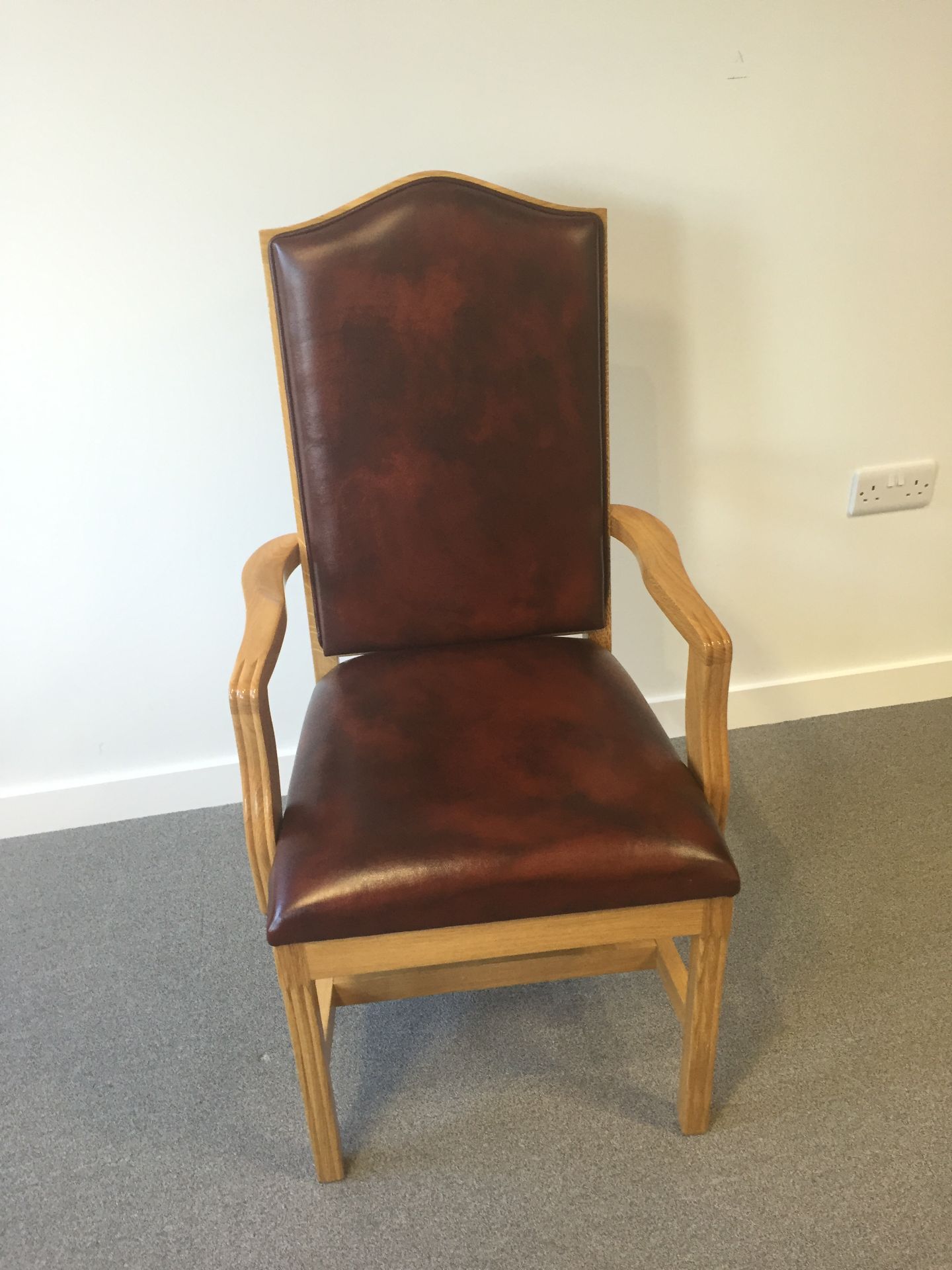 Boardroom Table 3.5m x 1.4m (dismantled) and 12 x M2 Mayfair armchairs to match light rust - Image 22 of 53