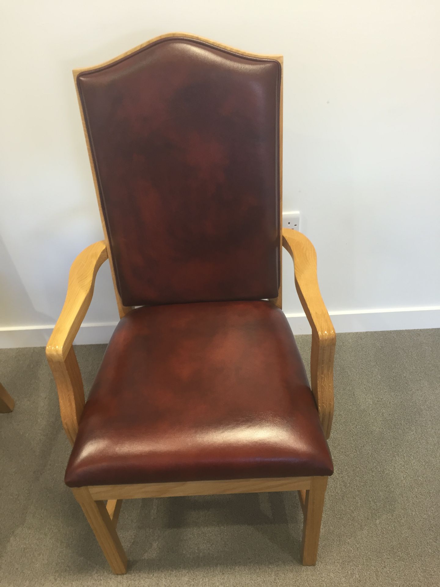 Boardroom Table 3.5m x 1.4m (dismantled) and 12 x M2 Mayfair armchairs to match light rust - Image 14 of 53