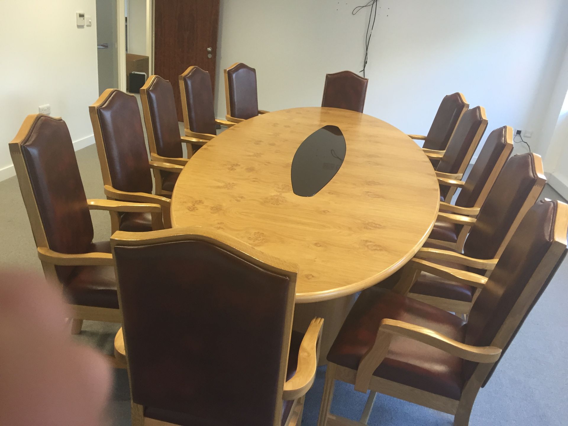 Boardroom Table 3.5m x 1.4m (dismantled) and 12 x M2 Mayfair armchairs to match light rust - Image 7 of 53