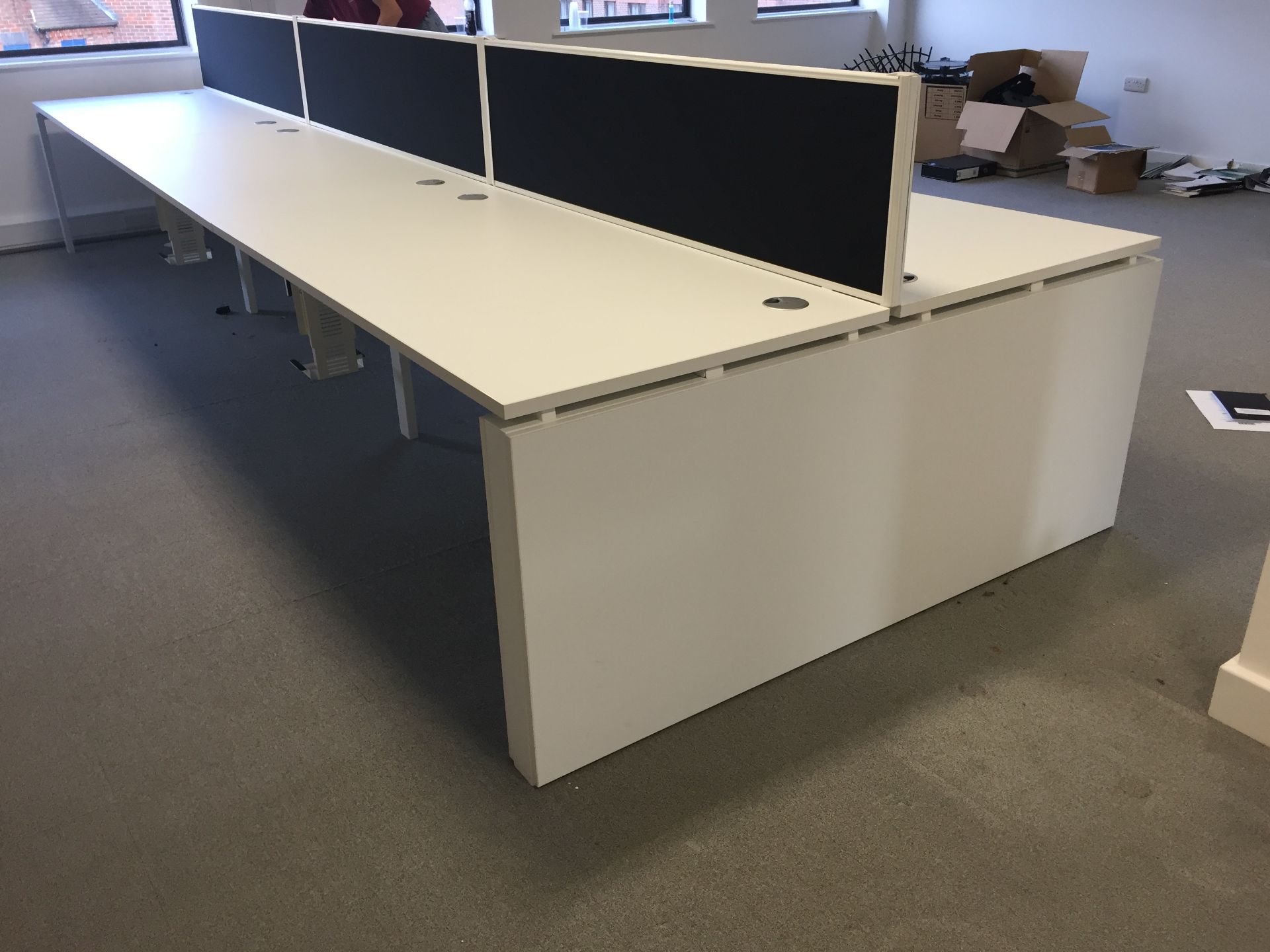 6 Person Office Work Station with 6 x 2 drawer under desk filing cabinets (dismantled) - Image 9 of 22