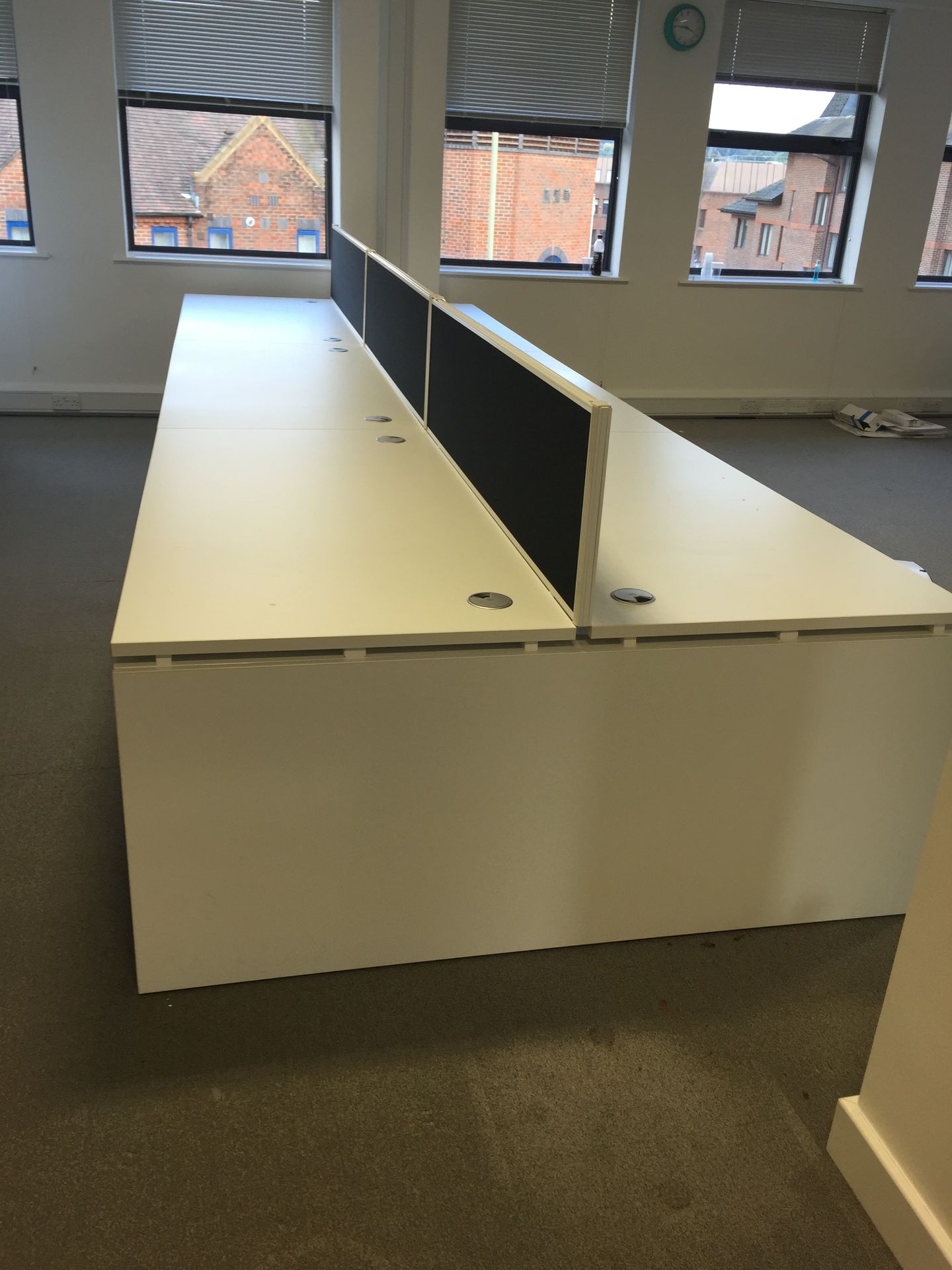 6 Person Office Work Station with 6 x 2 drawer under desk filing cabinets (dismantled) - Image 5 of 22