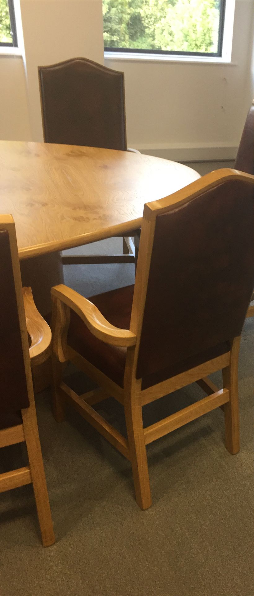 Boardroom Table 3.5m x 1.4m (dismantled) and 12 x M2 Mayfair armchairs to match light rust - Image 10 of 53