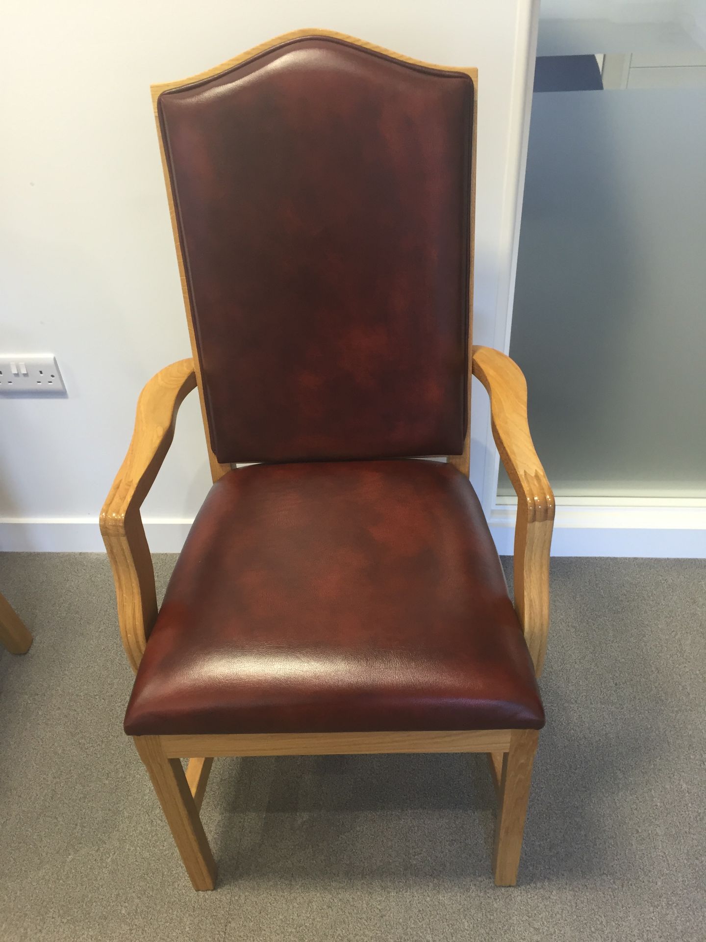 Boardroom Table 3.5m x 1.4m (dismantled) and 12 x M2 Mayfair armchairs to match light rust - Image 15 of 53