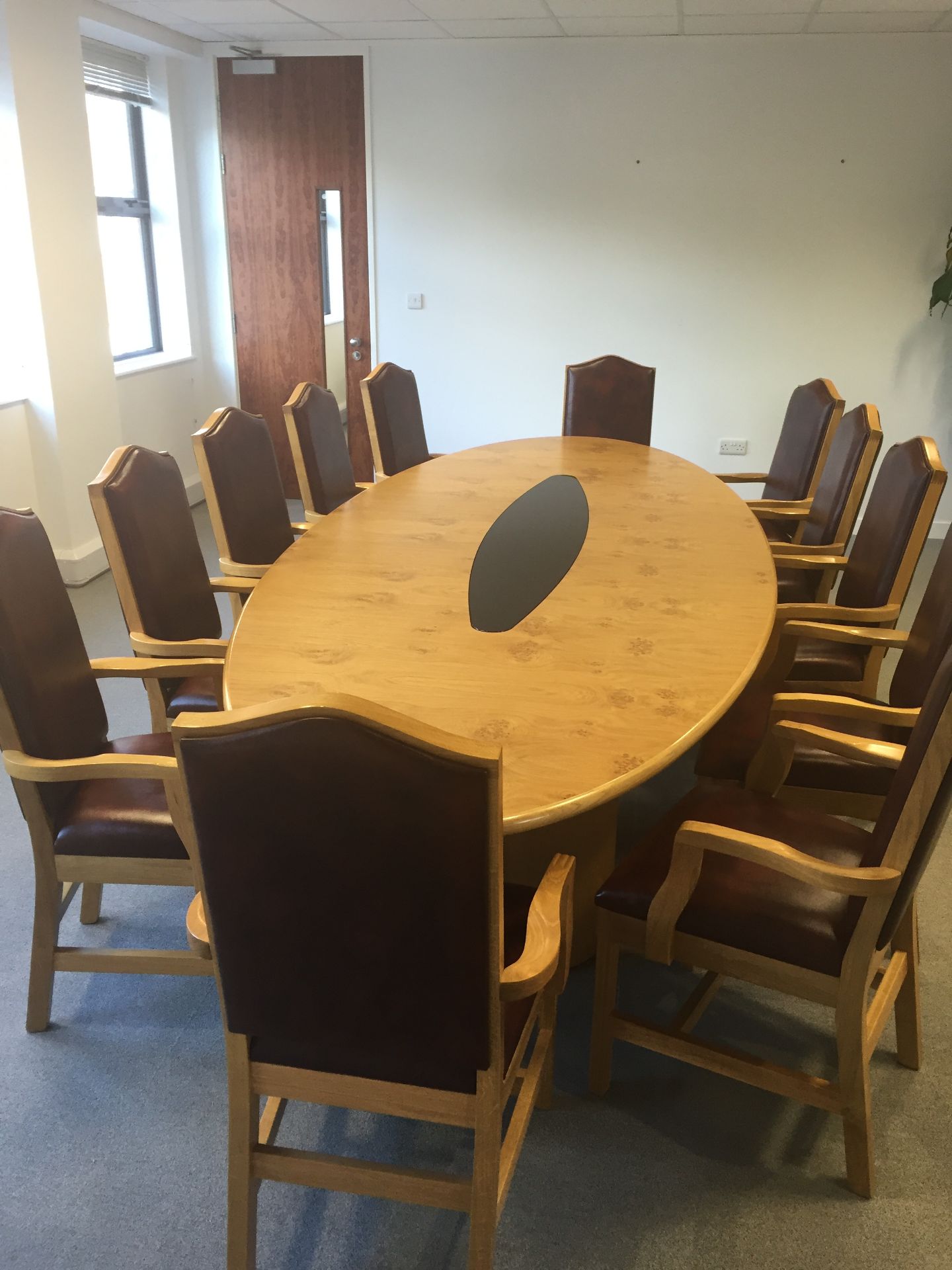 Boardroom Table 3.5m x 1.4m (dismantled) and 12 x M2 Mayfair armchairs to match light rust - Image 2 of 53