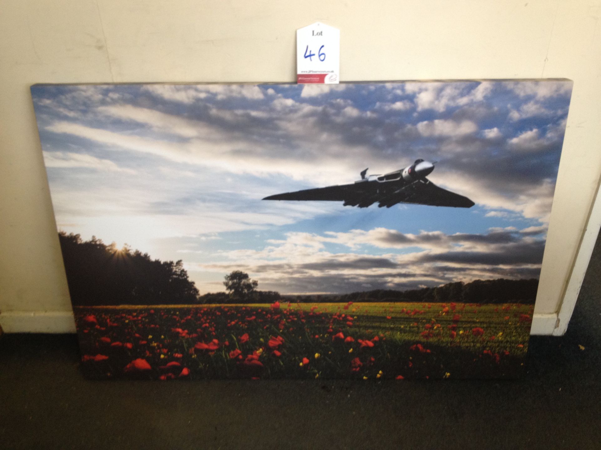 Vulcan Bomber over Poppy Field Canvas Print Size: 137 x 92cm