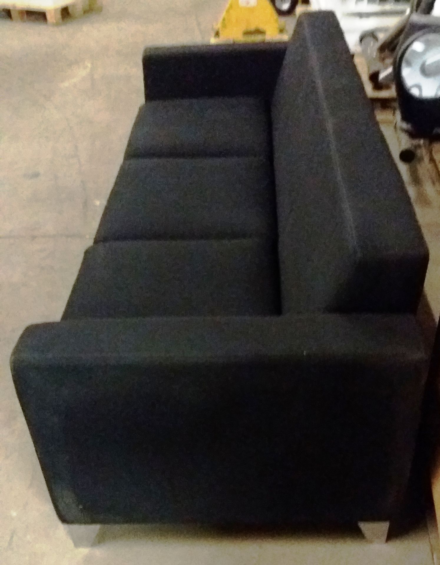 3 Seat Synergy Black Fabric Sofa - Image 5 of 10