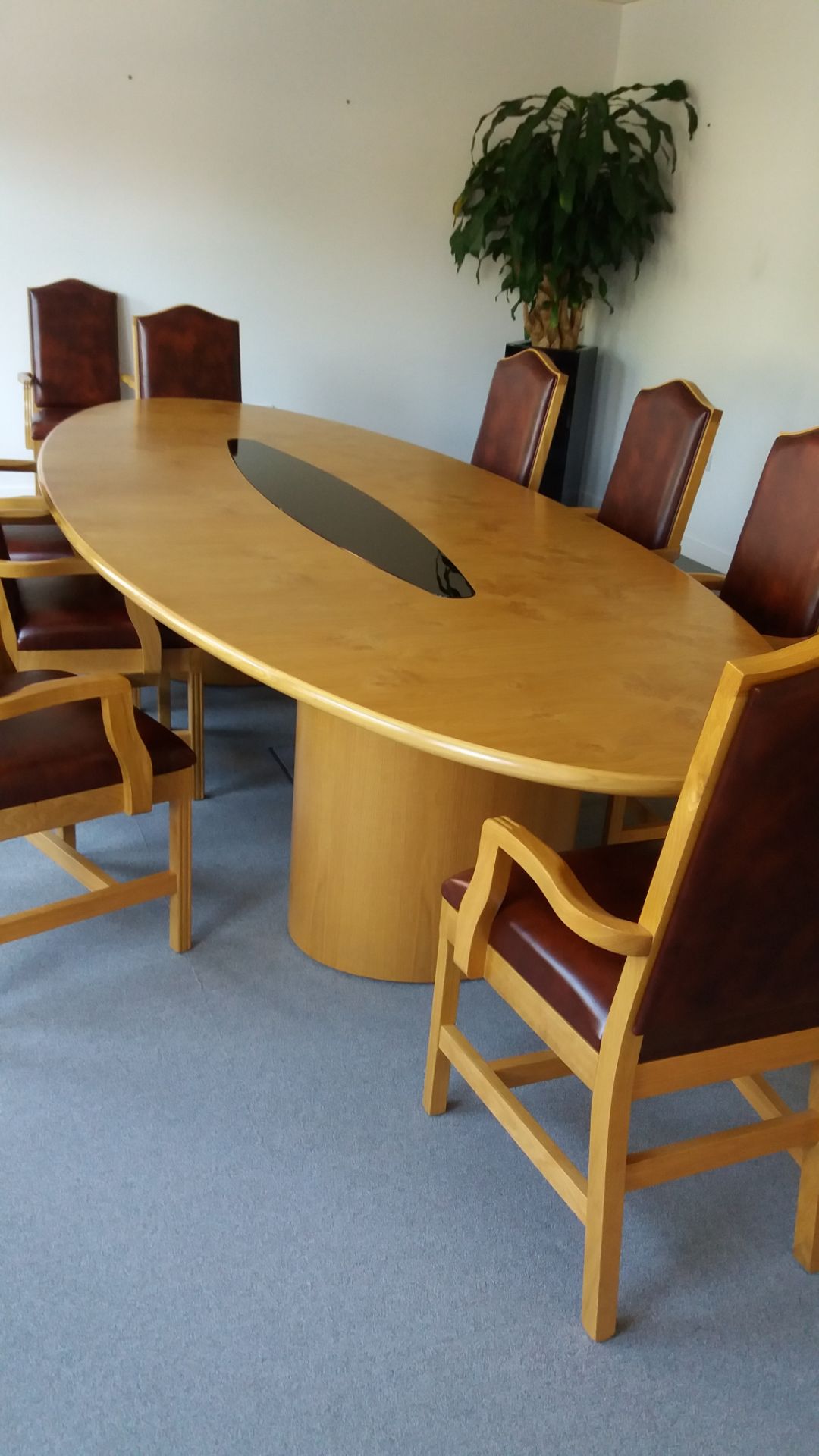 Boardroom Table 3.5m x 1.4m (dismantled) and 12 x M2 Mayfair armchairs to match light rust - Image 45 of 53