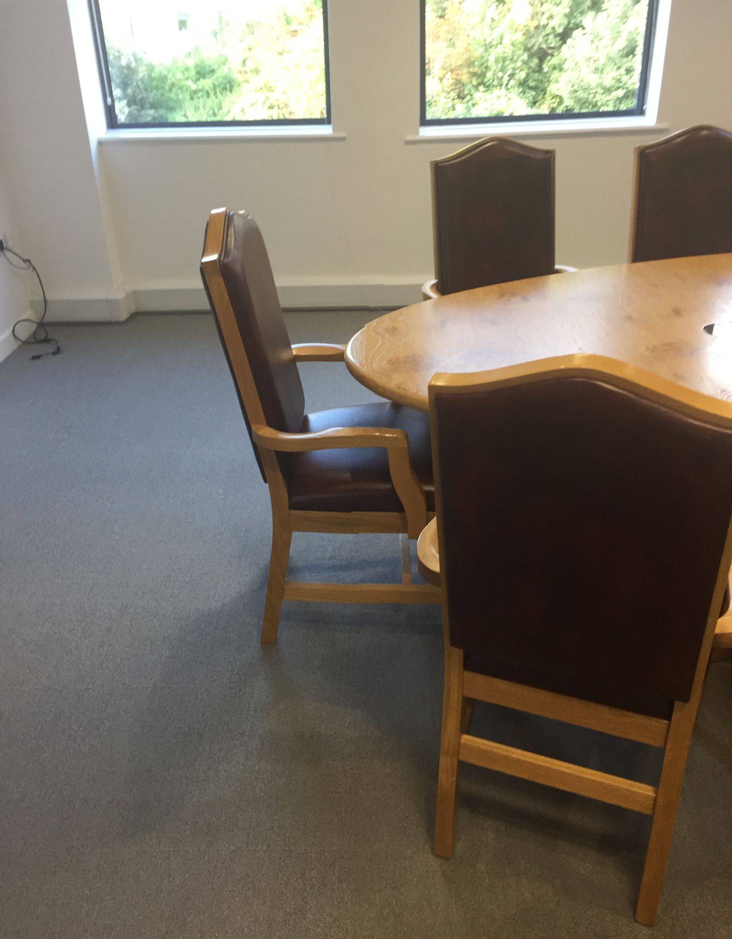 Boardroom Table 3.5m x 1.4m (dismantled) and 12 x M2 Mayfair armchairs to match light rust - Image 9 of 53