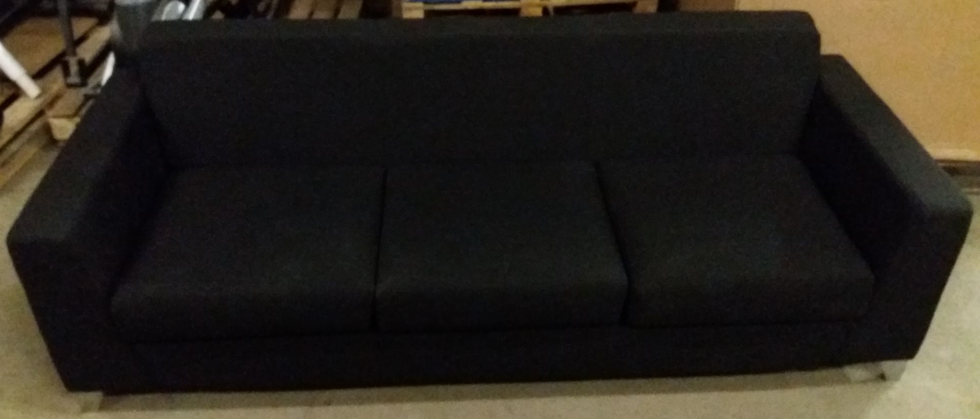 3 Seat Synergy Black Fabric Sofa - Image 6 of 10