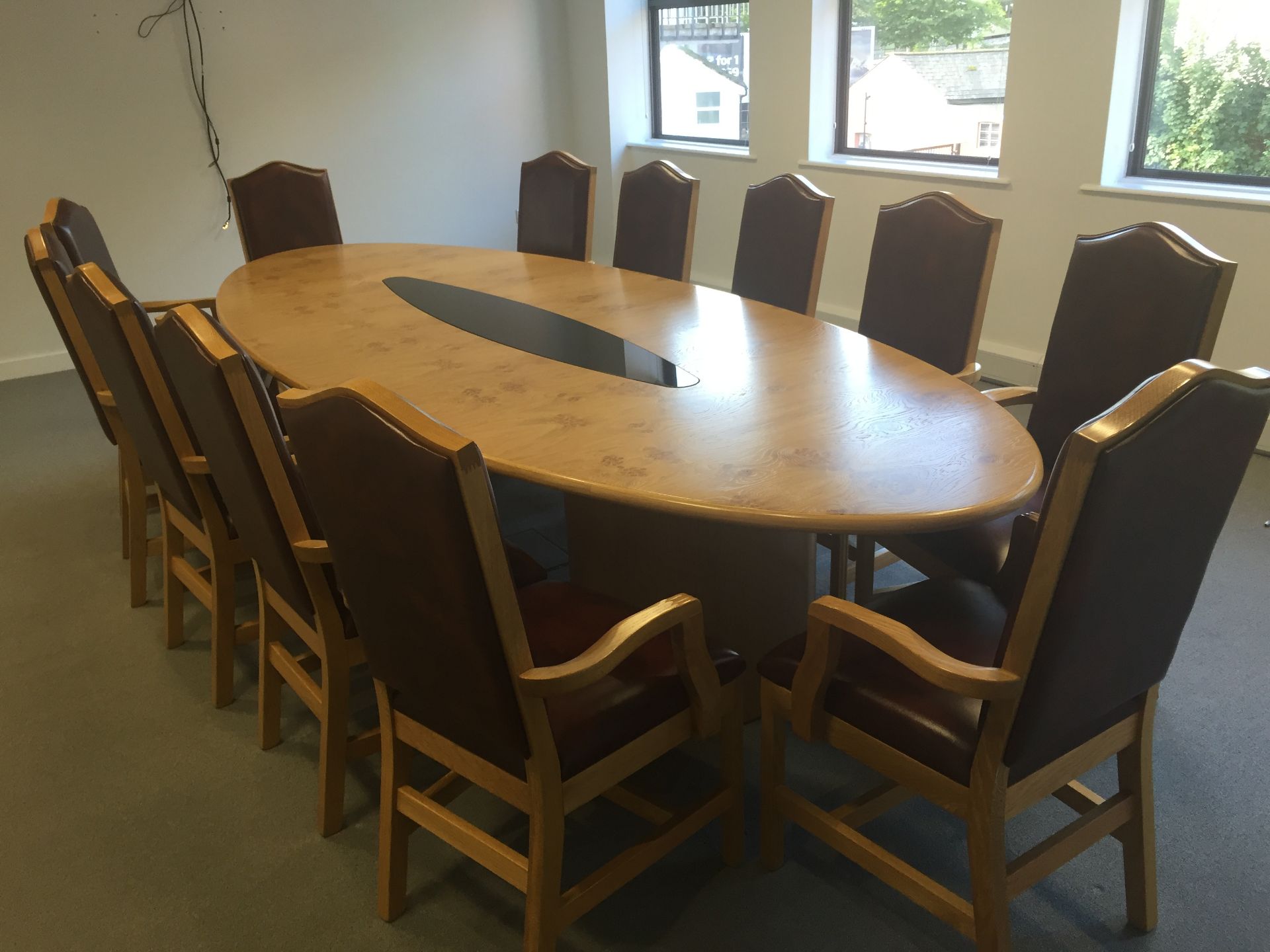 Boardroom Table 3.5m x 1.4m (dismantled) and 12 x M2 Mayfair armchairs to match light rust - Image 8 of 53