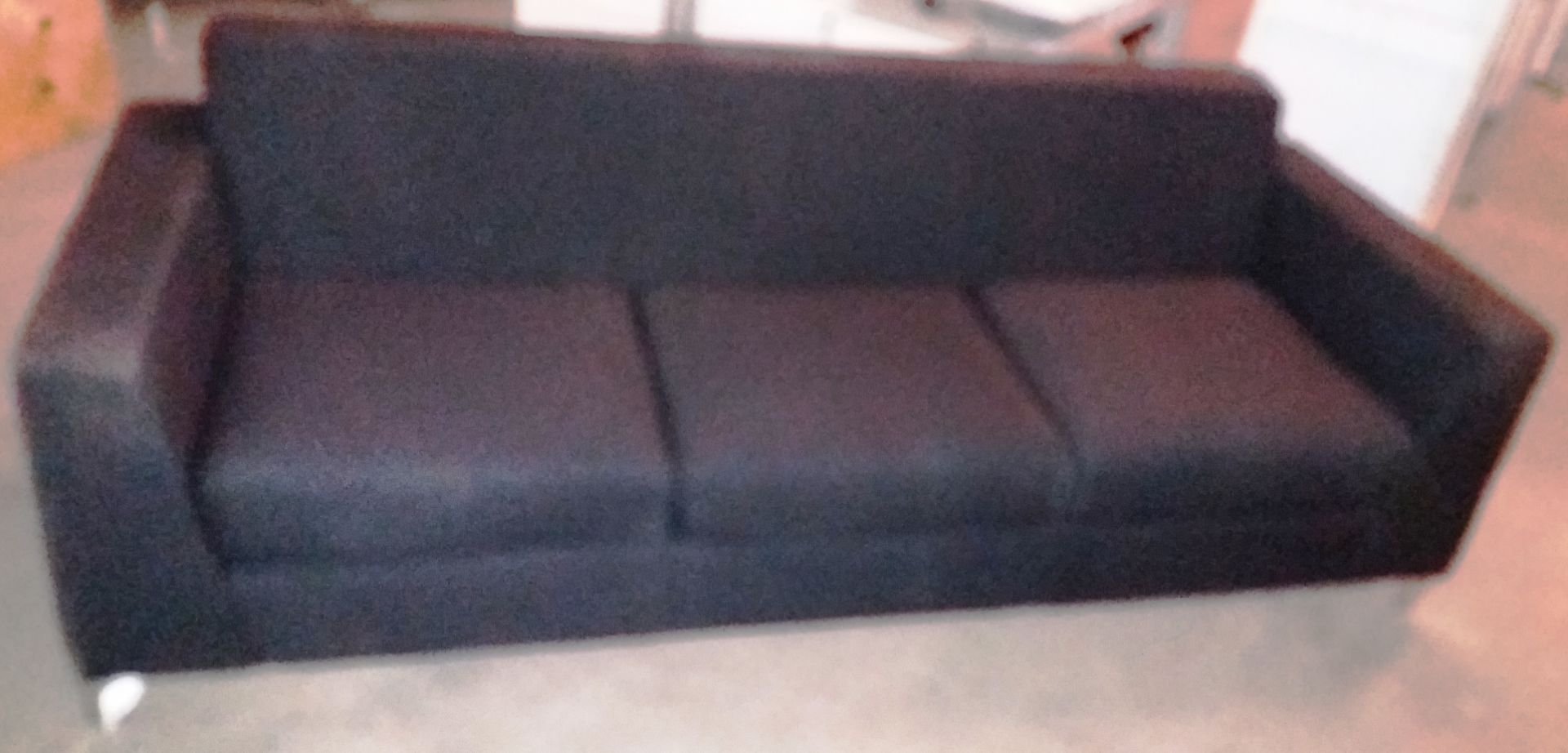 3 Seat Synergy Black Fabric Sofa - Image 2 of 10