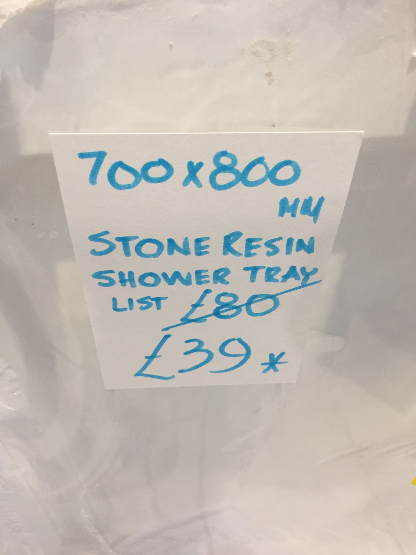 700x800mm stone resin shower tray (£80 reduced to £39) - Image 2 of 2