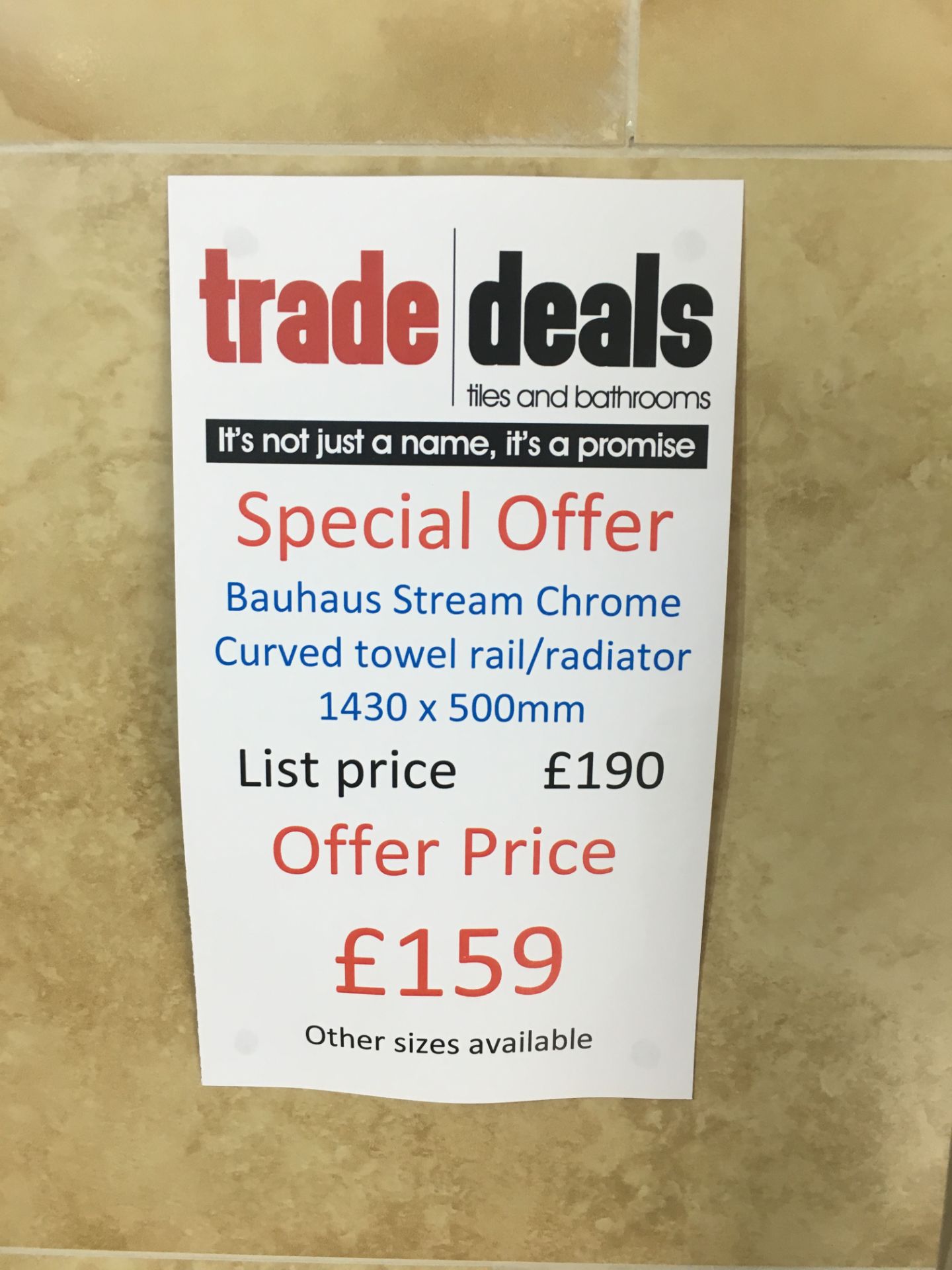 Bauhaus Stream chrome curved towel radiator (1430x500mm) £190 - Image 2 of 2