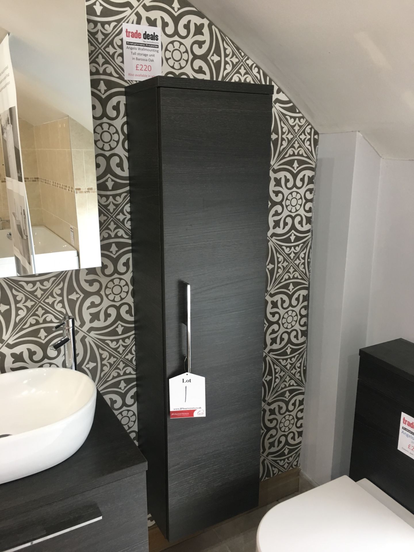 Angelo Toilet sink unit w/ wall mounted storage unit & mirror in Barossa OakTotal RRP - £1,019 - Image 4 of 10