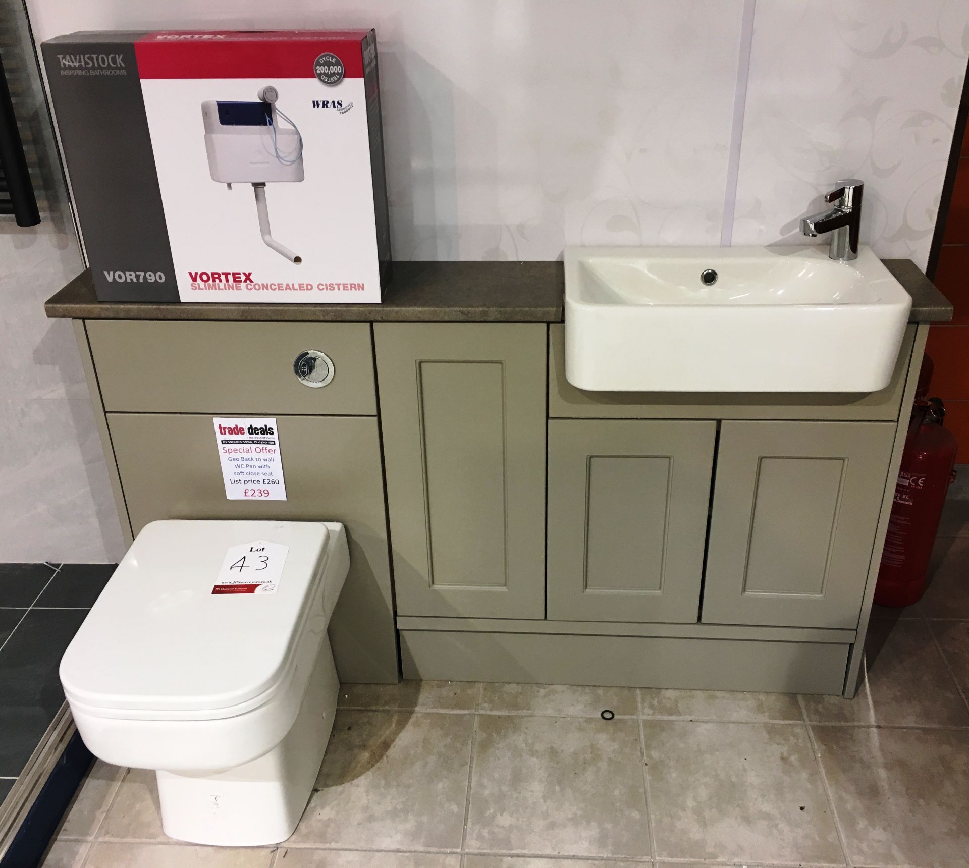 Burford mocha sink & WC unit w/ geo back to wall WC pan w/ soft close seat 1500mm) £260 reduced £239