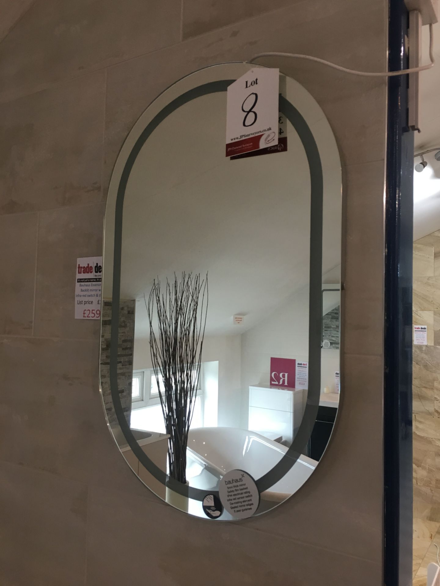 Bauhaus Essence LED backight mirror w/ infra-red switch & de-mist£305 reduced to £259