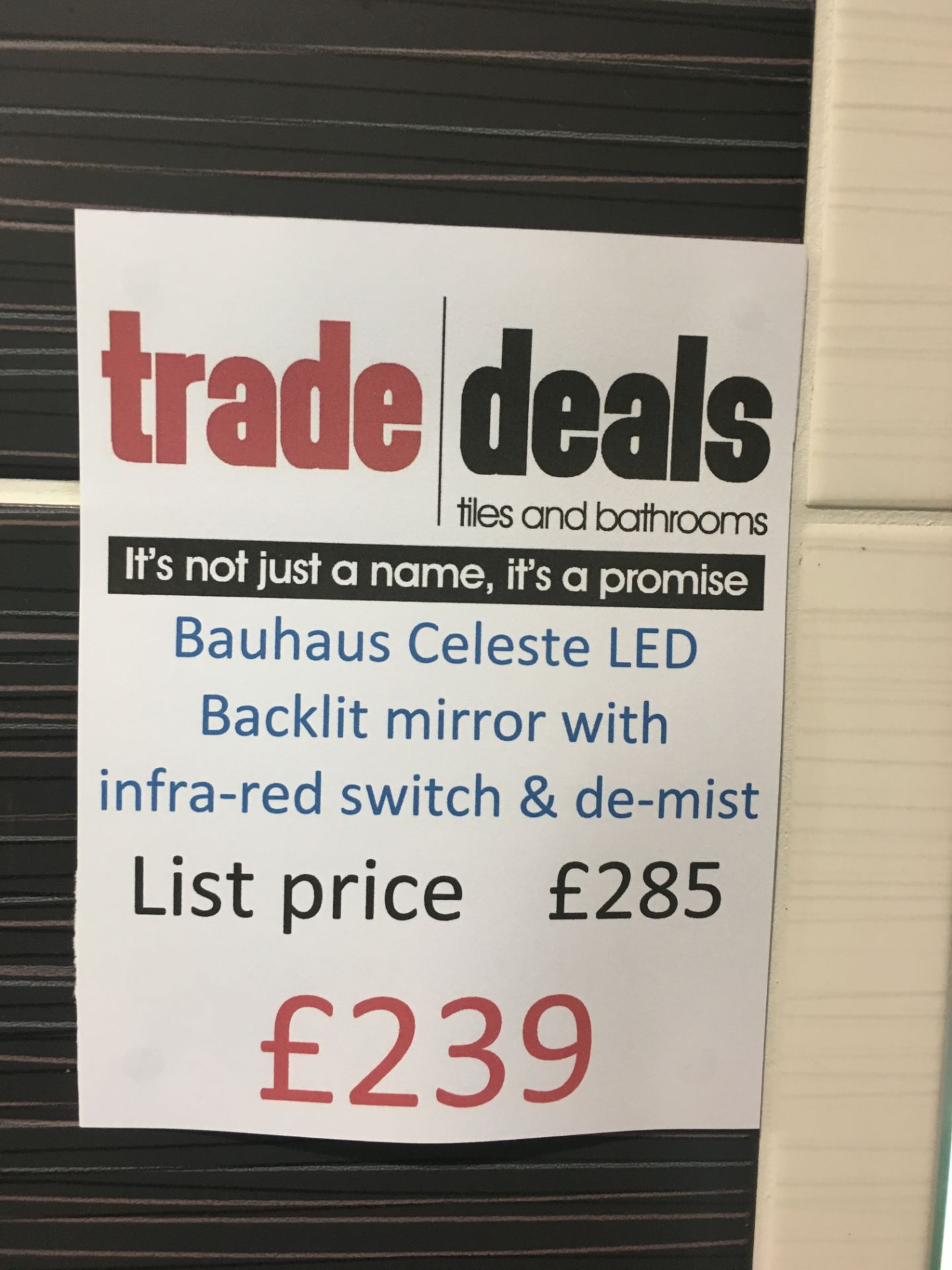 Bauhaus celeste LED backlit mirror w/ infra-red switch and demist£285 reduced to £239 - Image 4 of 4