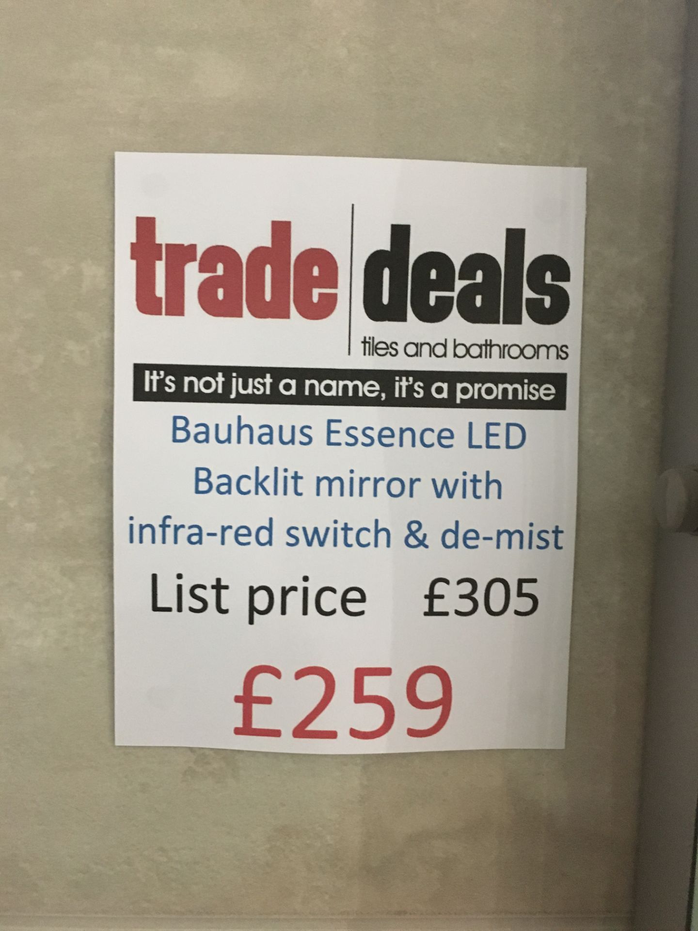 Bauhaus Essence LED backight mirror w/ infra-red switch & de-mist£305 reduced to £259 - Image 3 of 4