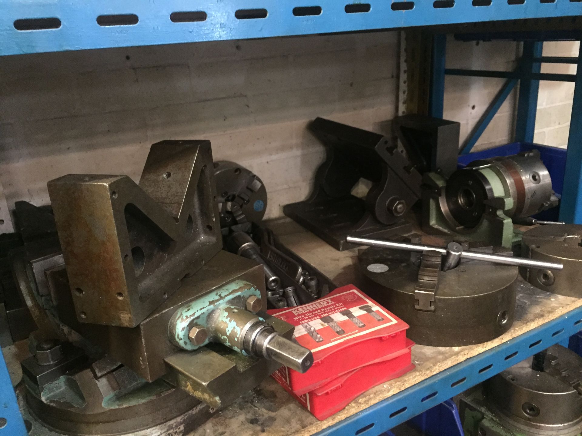 LARGE Quantity machine tooling incl. collets, clamps, machine vices, test equipment on 2 bays - Image 6 of 7