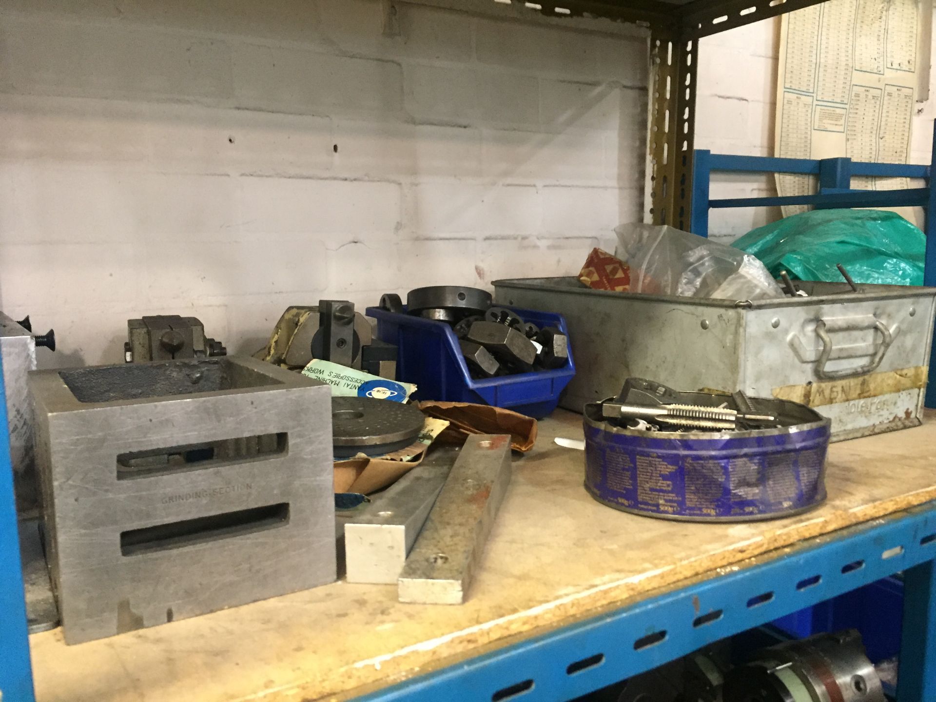 LARGE Quantity machine tooling incl. collets, clamps, machine vices, test equipment on 2 bays - Image 5 of 7