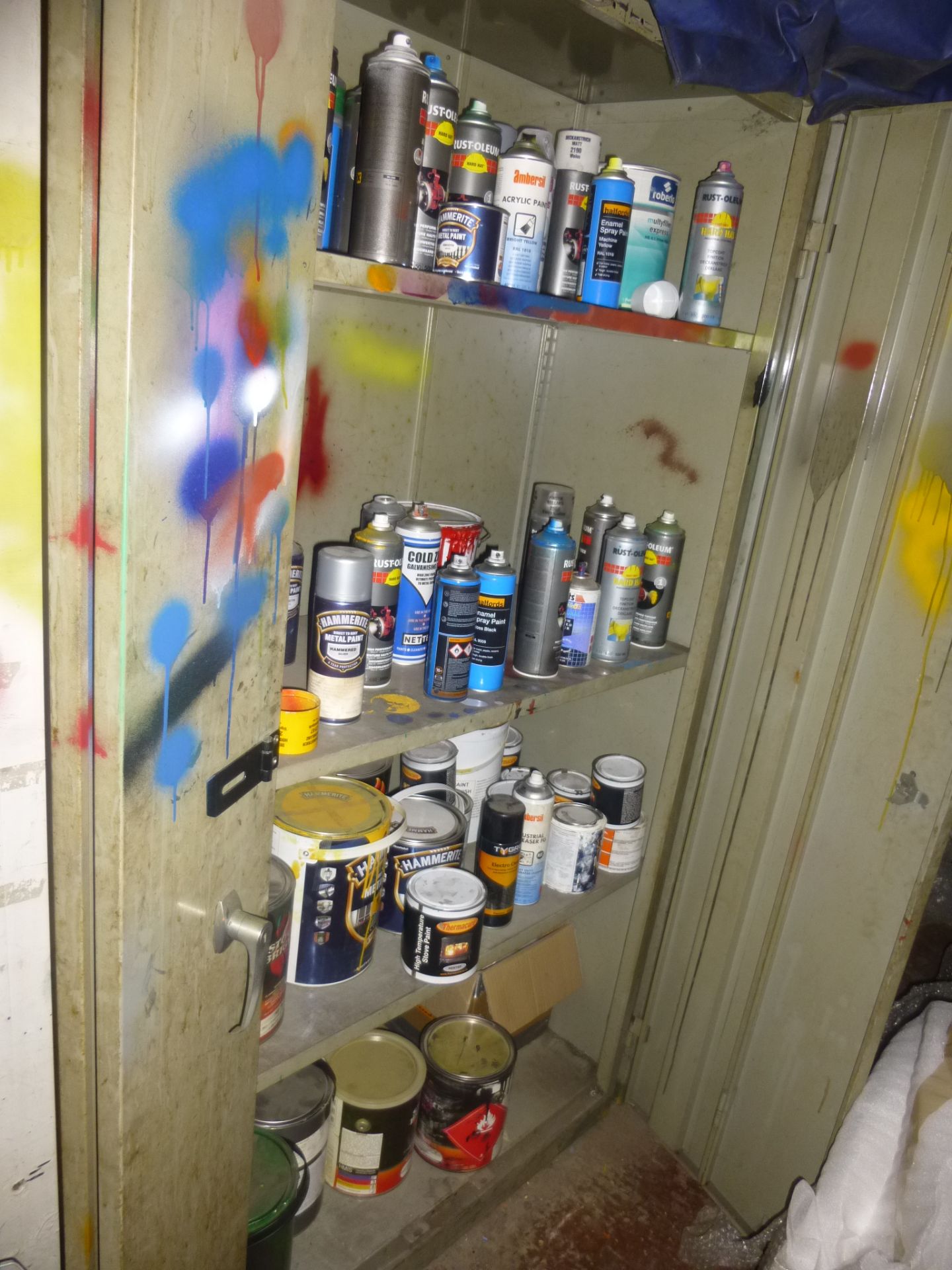 Various paints, etc. in 2 cupboards and 1 rack - Image 3 of 6