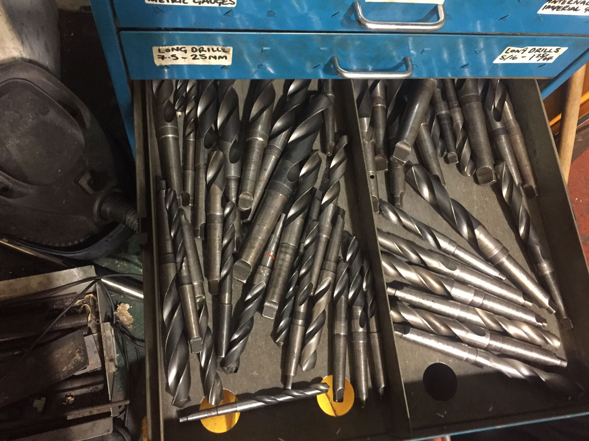 12 drawer tool cabinet containing reamers, drills, etc. - Image 8 of 14