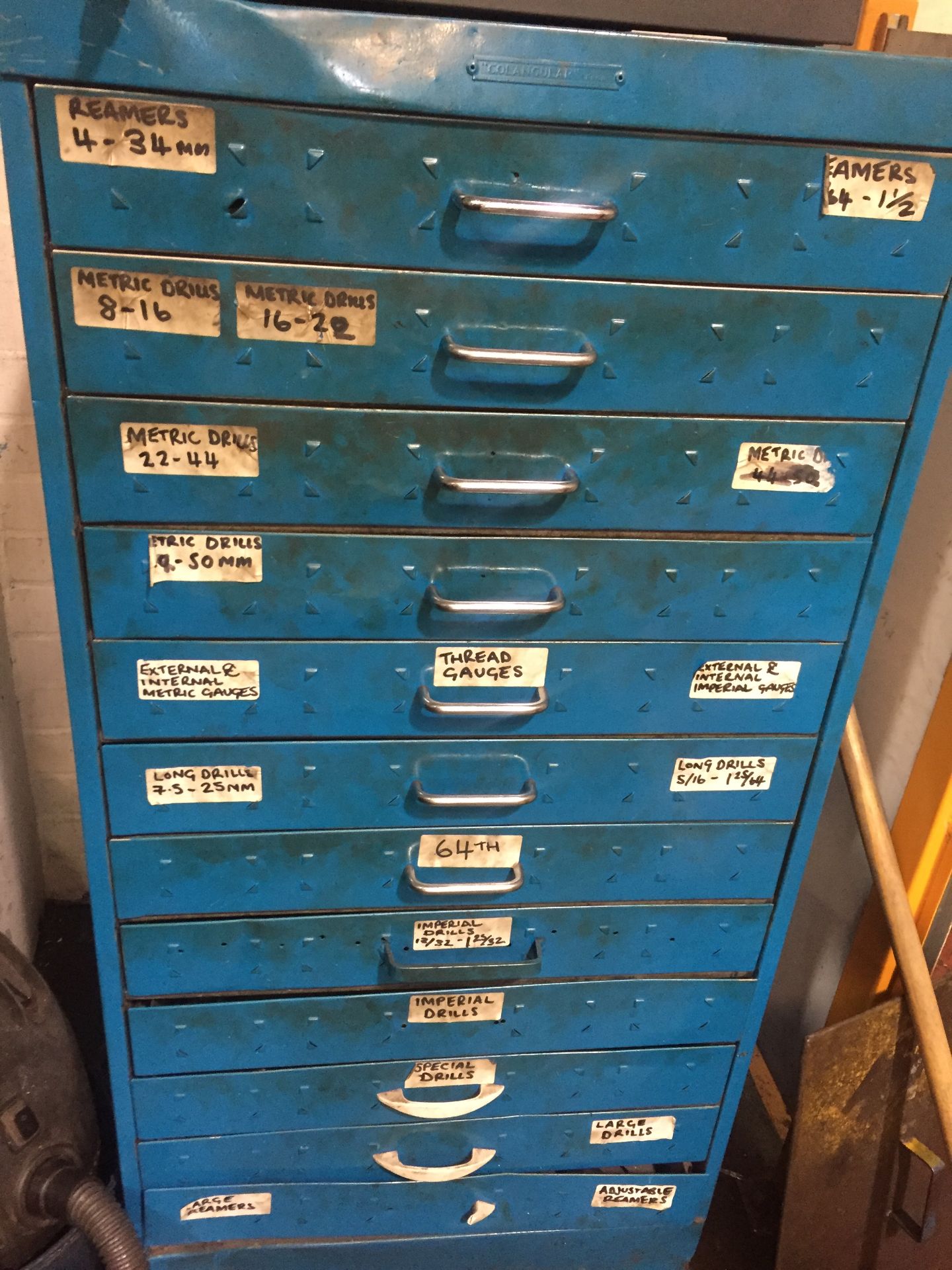 12 drawer tool cabinet containing reamers, drills, etc. - Image 14 of 14