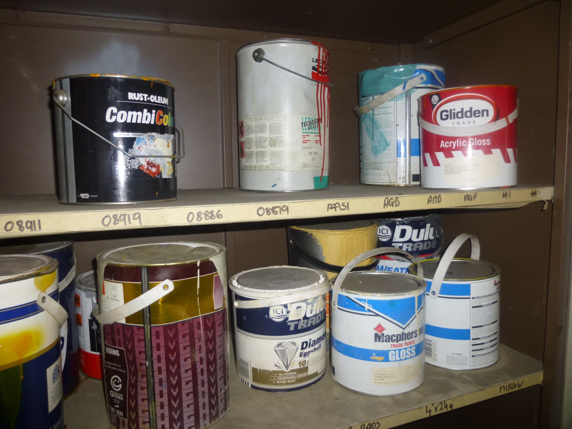 Various paints, etc. in 2 cupboards and 1 rack - Image 5 of 6