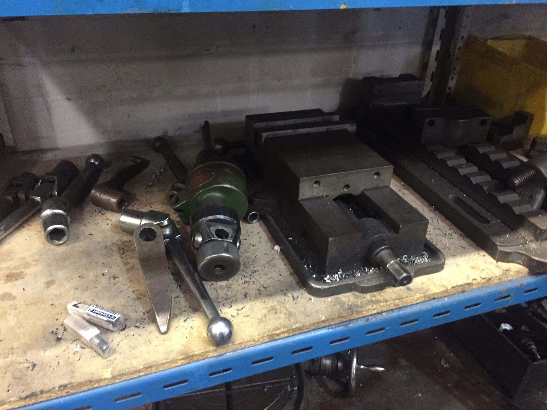 LARGE Quantity machine tooling incl. collets, clamps, machine vices, test equipment on 2 bays - Image 4 of 7