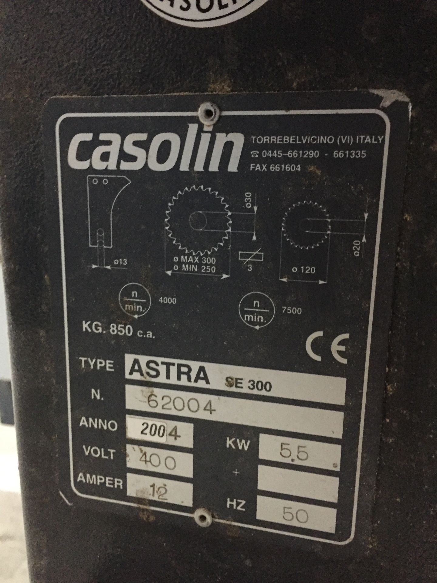 Casolin panel sawModel: Astra SE 300Serial No: 62004YOM: 2004Volt: 400This lot is suitable for the - Image 9 of 9