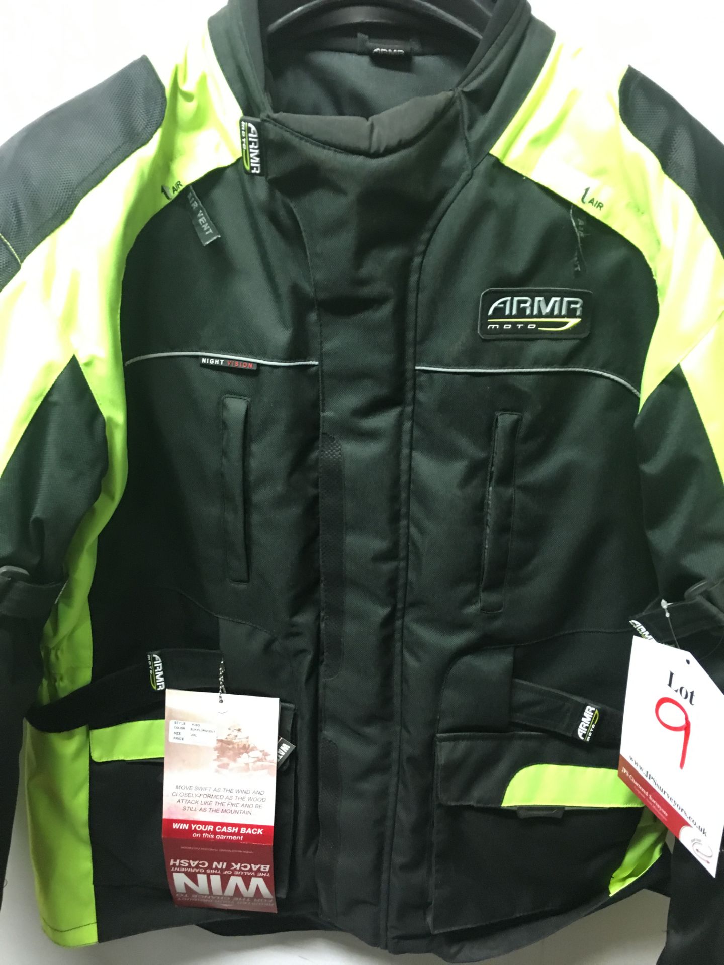 Mens Armr Moto Kiso Motorcyle Jacket | Black/Safety Yellow | Size: XXL-Large RRP£84.99 - Image 3 of 4