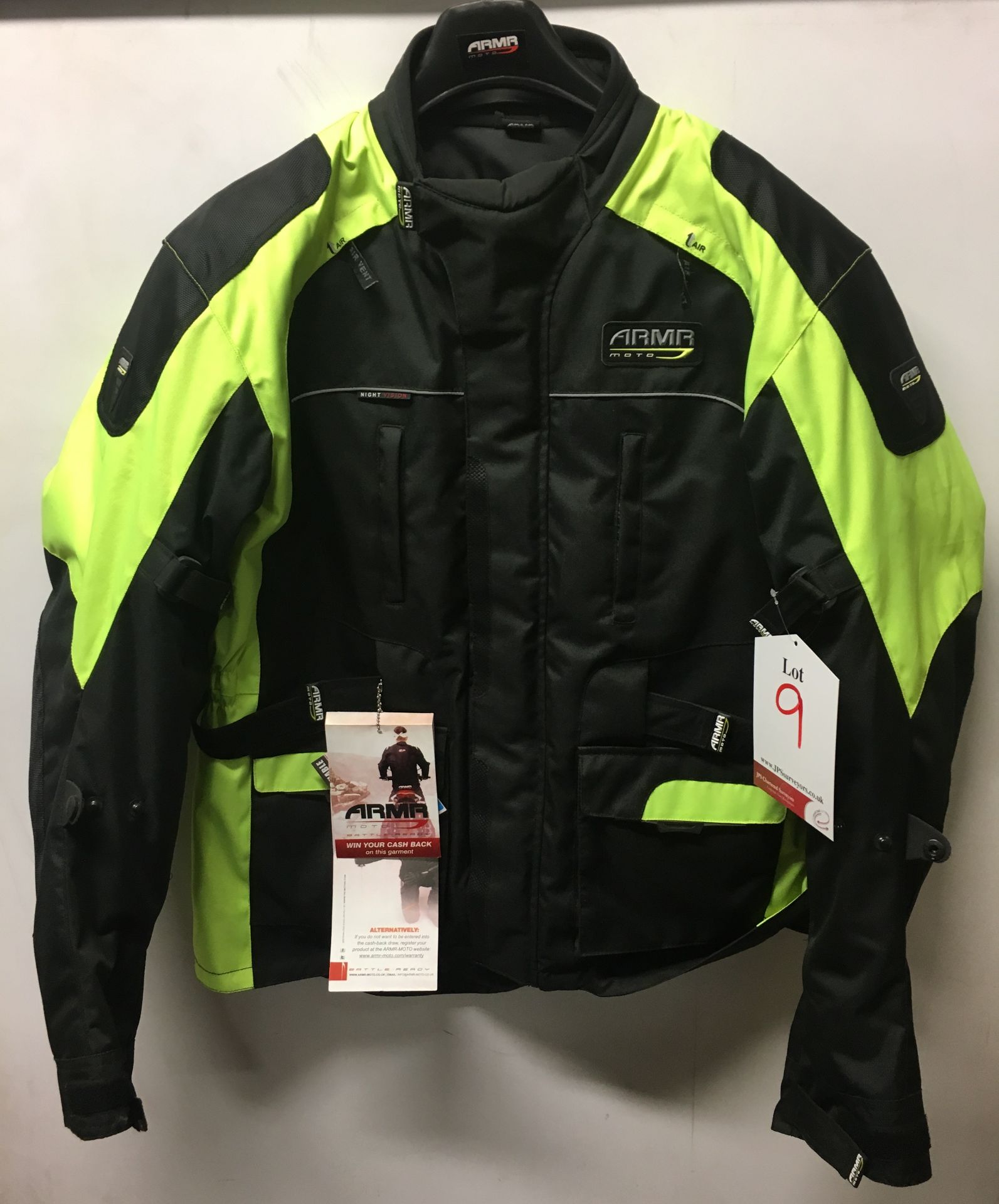 Mens Armr Moto Kiso Motorcyle Jacket | Black/Safety Yellow | Size: XXL-Large RRP£84.99