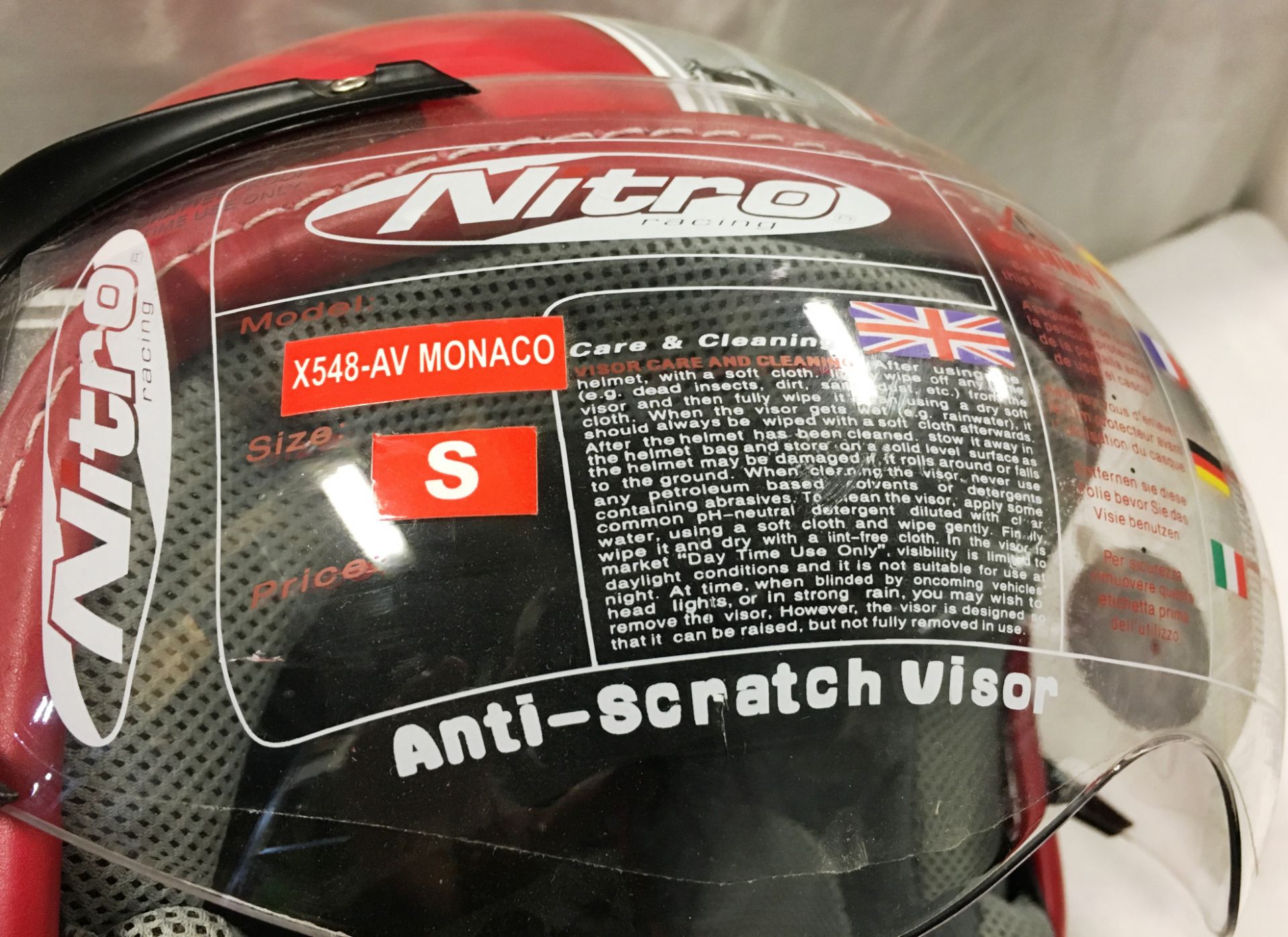 Nitro X548-AV Monaco Open Face Motorcycle Helmet | Size: S - Image 5 of 5