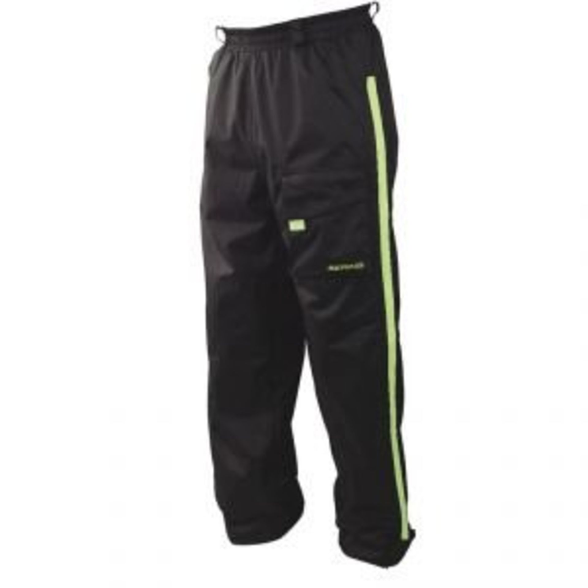 Mens Bering Pantalon Chicago Motorcyle Trousers | Black/Safety Yellow | Size: M