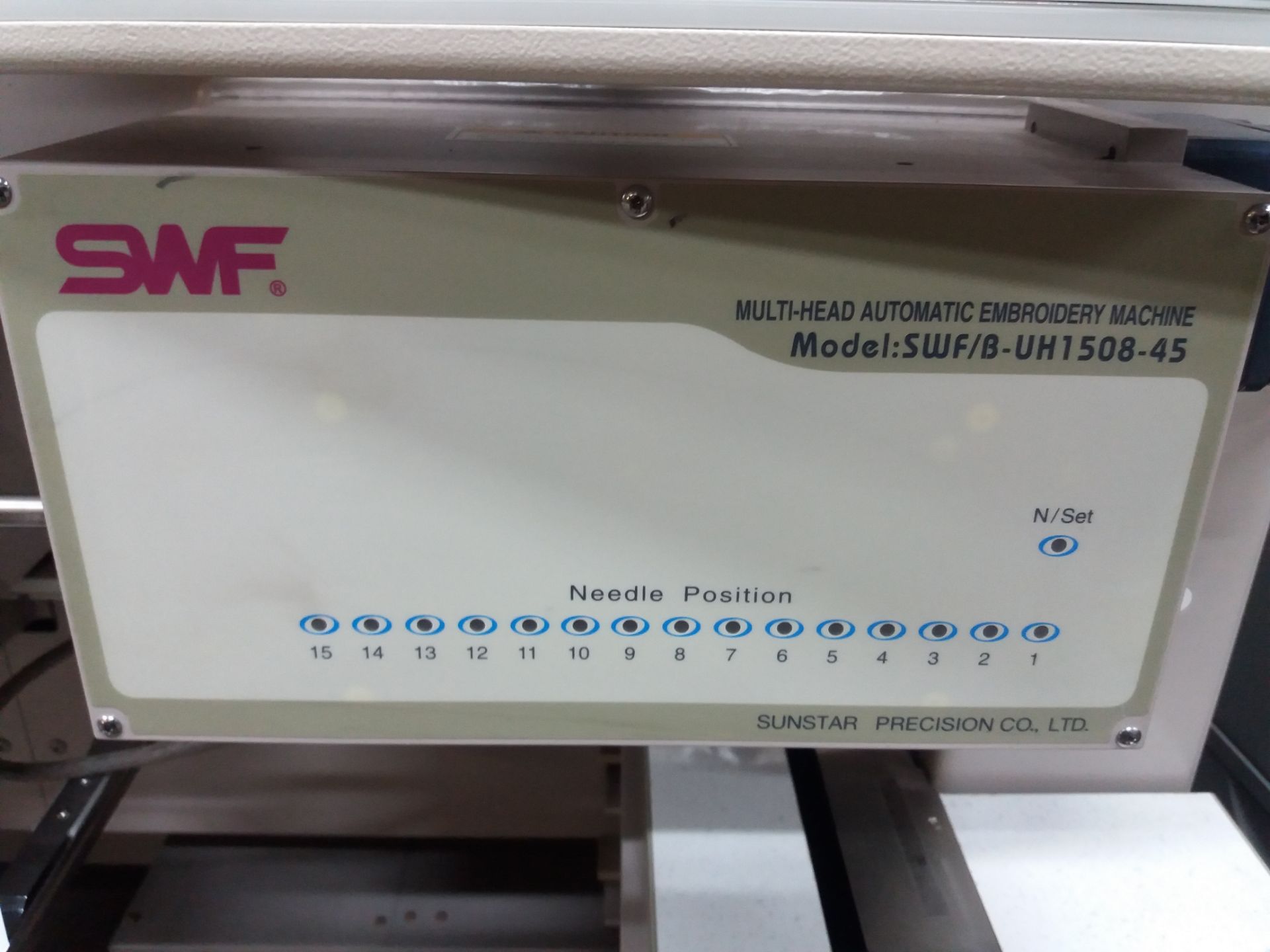 SWF 8 Head Embroidery Machine Model: SWF/B-UH1508-45 - Image 5 of 11