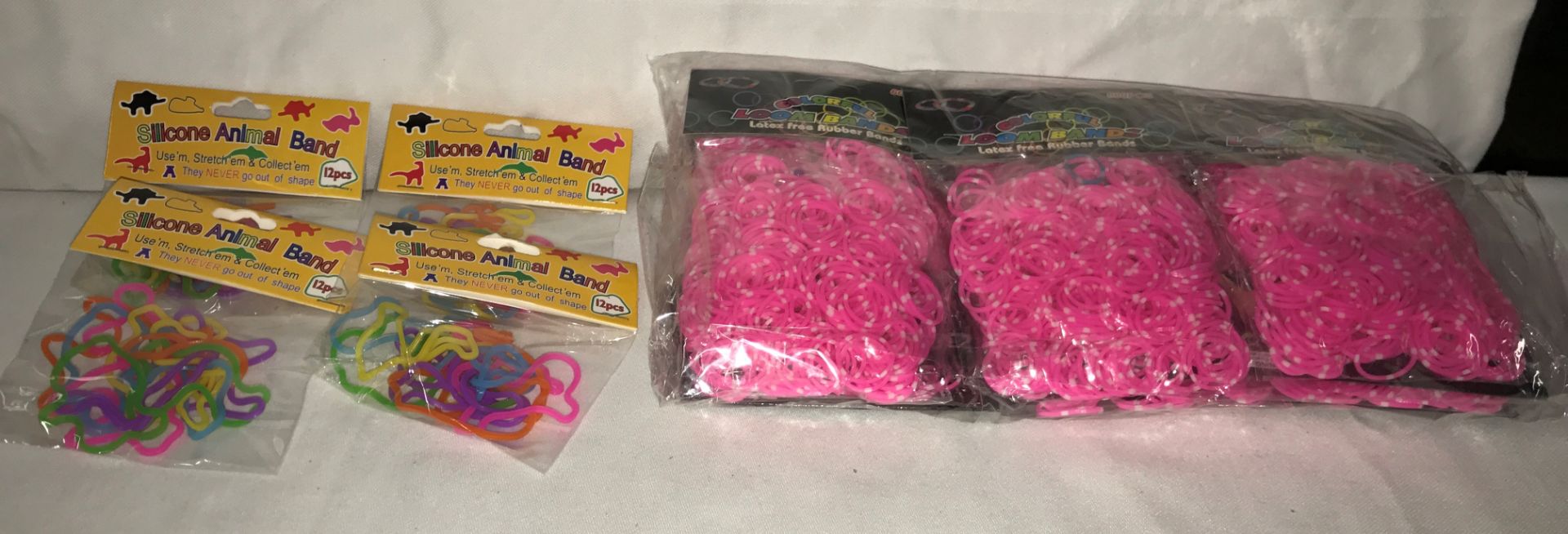 Approximately 500 x Silicone Animal Bands & Dotted Loom Bands