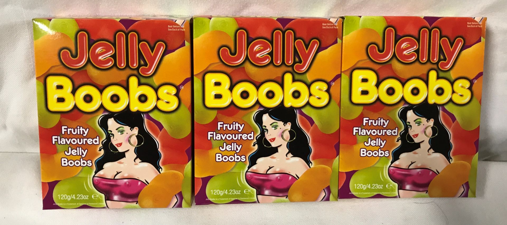 144 X Jelly Boobs Fruit Flavoured Sweets - BB Date: 11/17-12/17