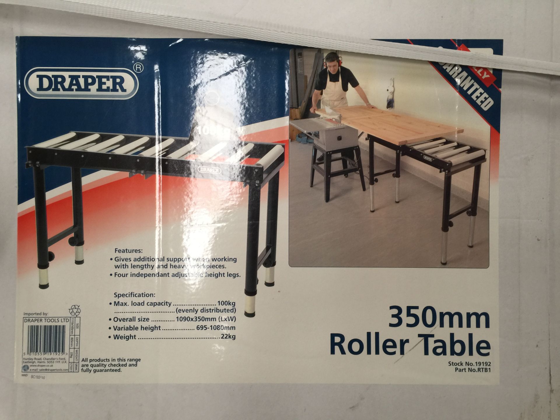 Draper Roller Tables x 2 | Size: 35mm | 1 new in box - Image 8 of 8