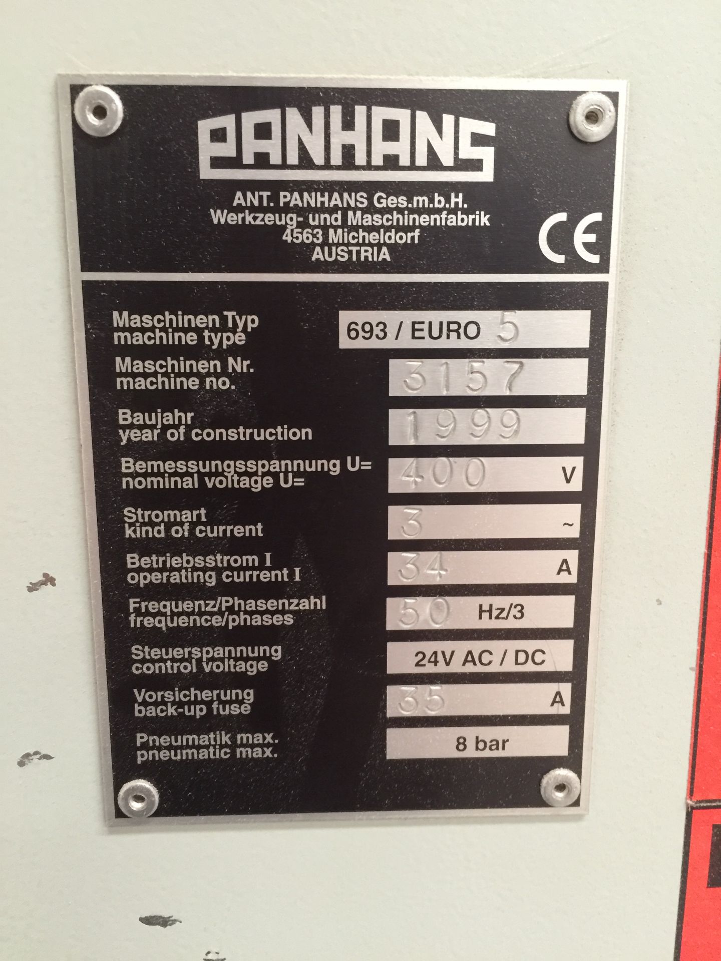 Panhans Beam Saw | Model: 693 Euro 5 | S/N: 3157 | YOM: 1999 - Image 9 of 14