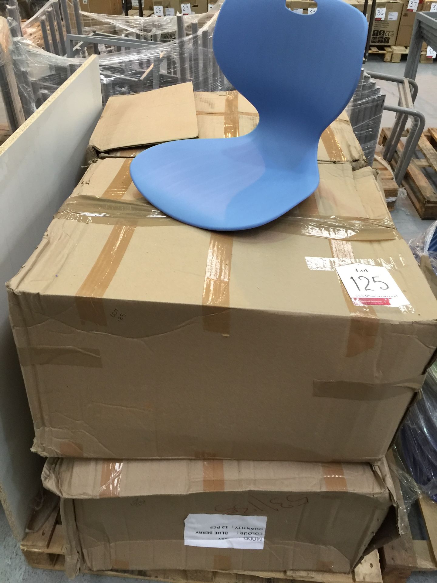 48 blueberry plastic chair seats only - in 4 boxes