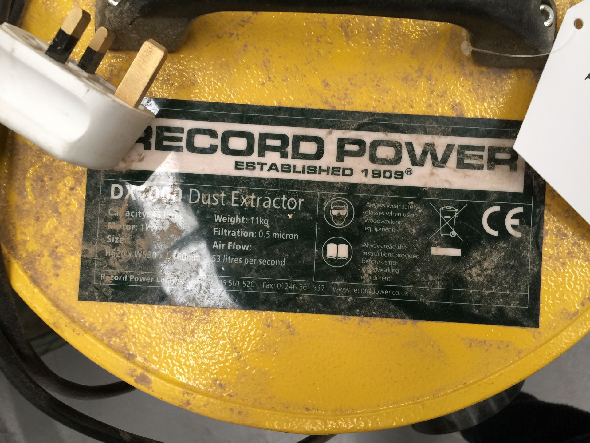 Record Power Dust Extractor | Model: DX1000 | Cap: 45 Litre - Image 3 of 3