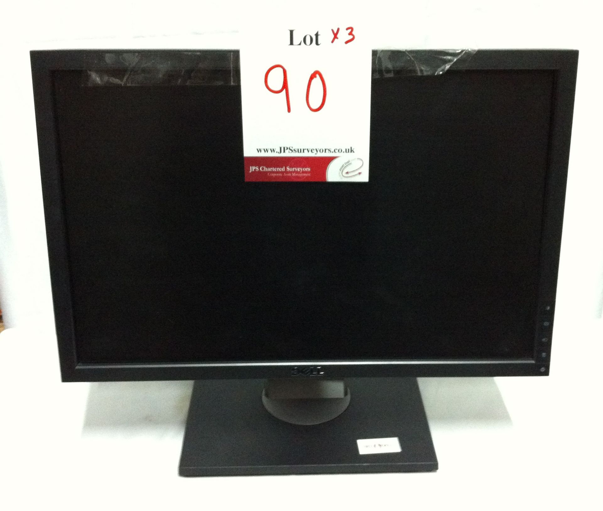 3 x Dell Computer Monitors as description