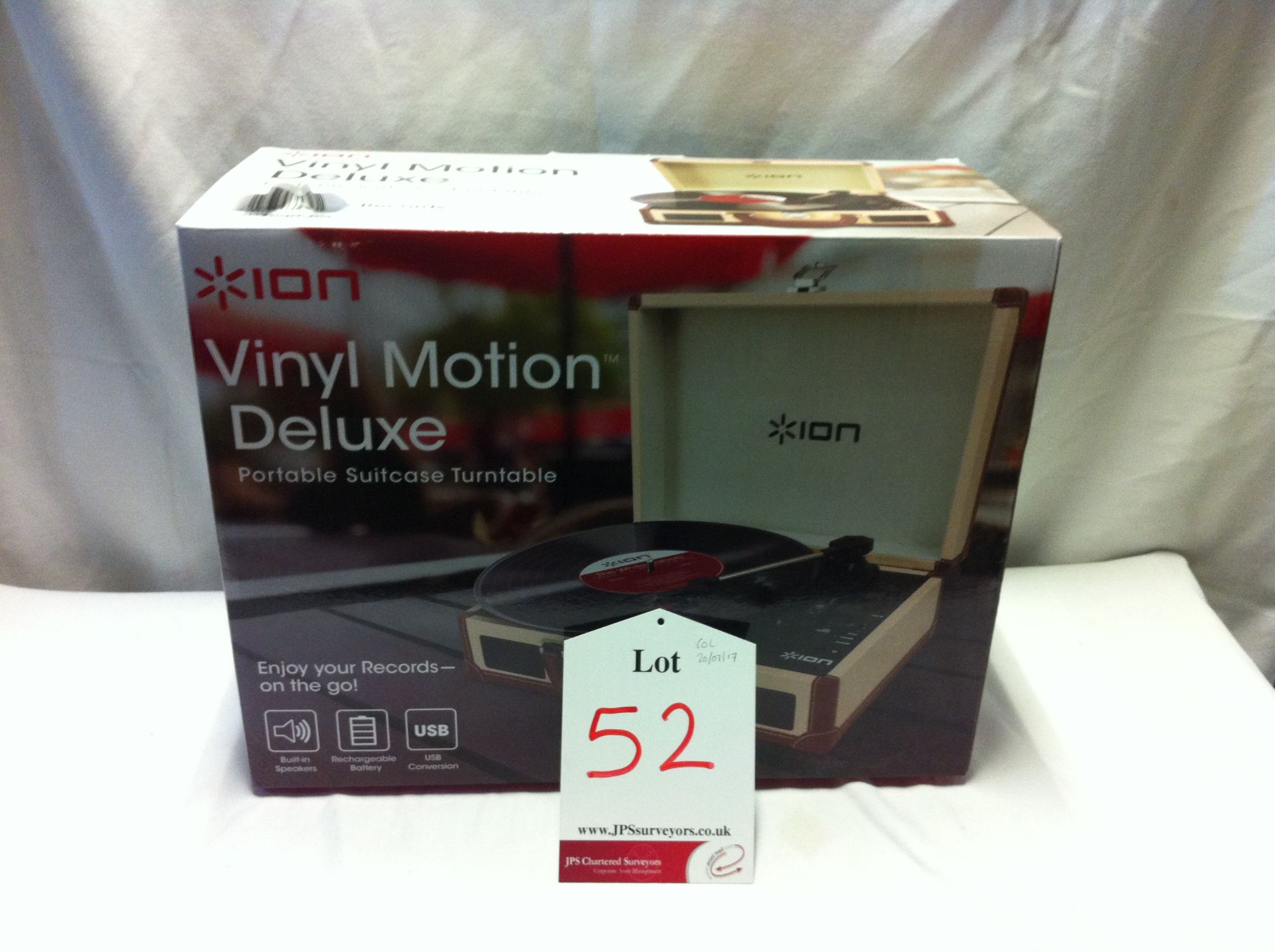 ION Vinyl Motion Deluxe Portable Suitcase Turntable.