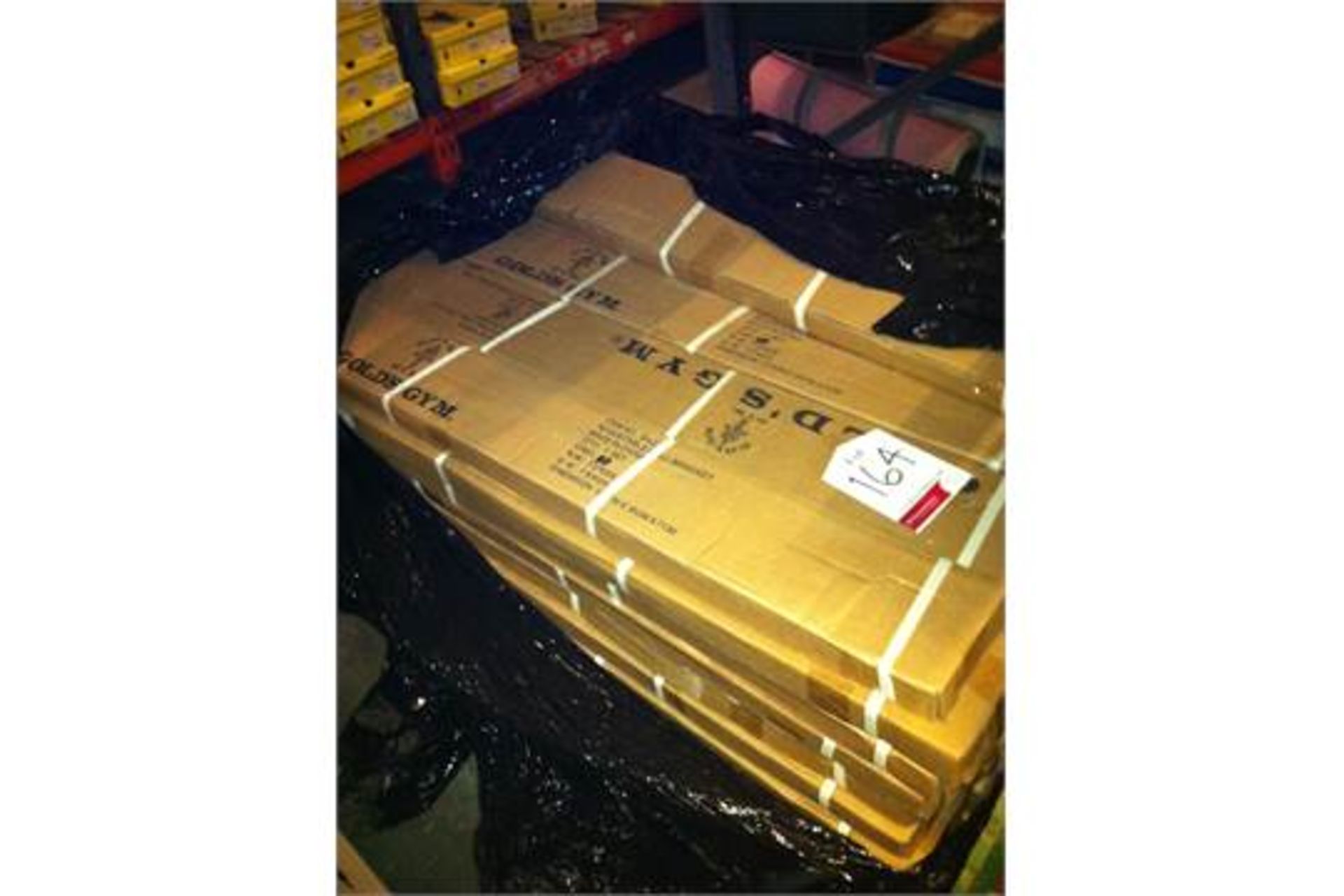 Approximately 60 x Boxes of Golds Gym Adjustable Wall Brackets 120cm x 18cm x 7cm