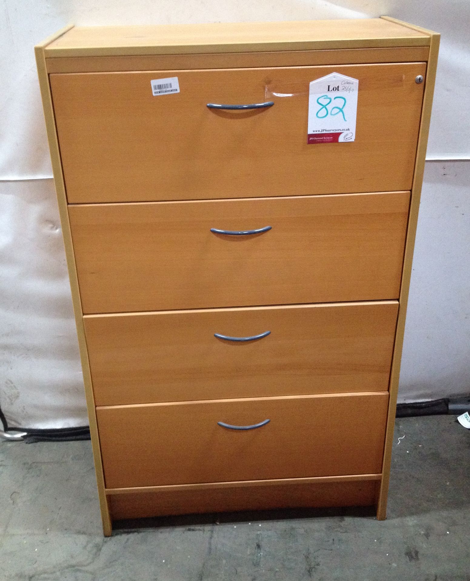 4 Drawer Wooden Filing Cabinet