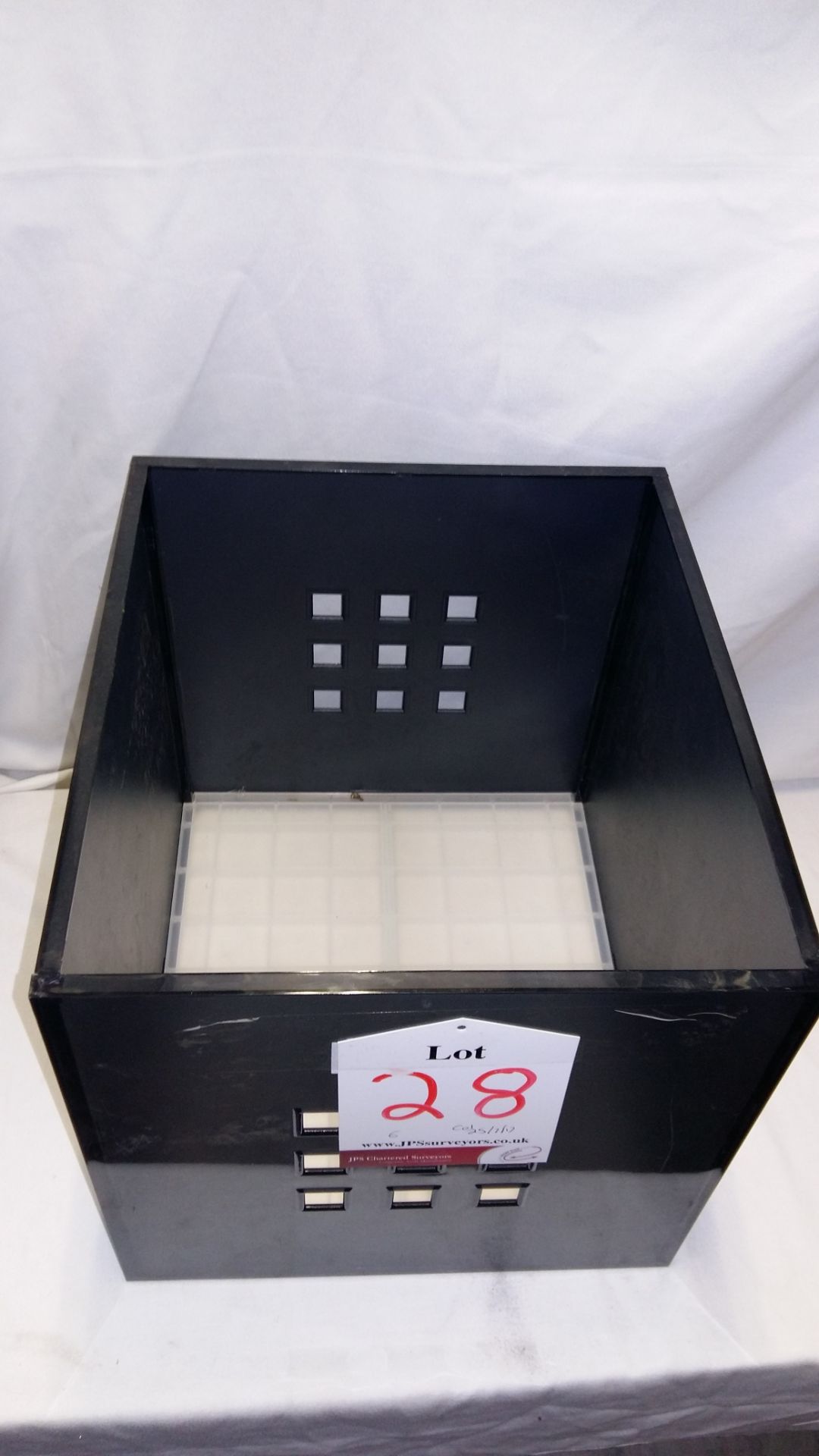 6 x Black Plastic Storage Boxes - Image 2 of 2