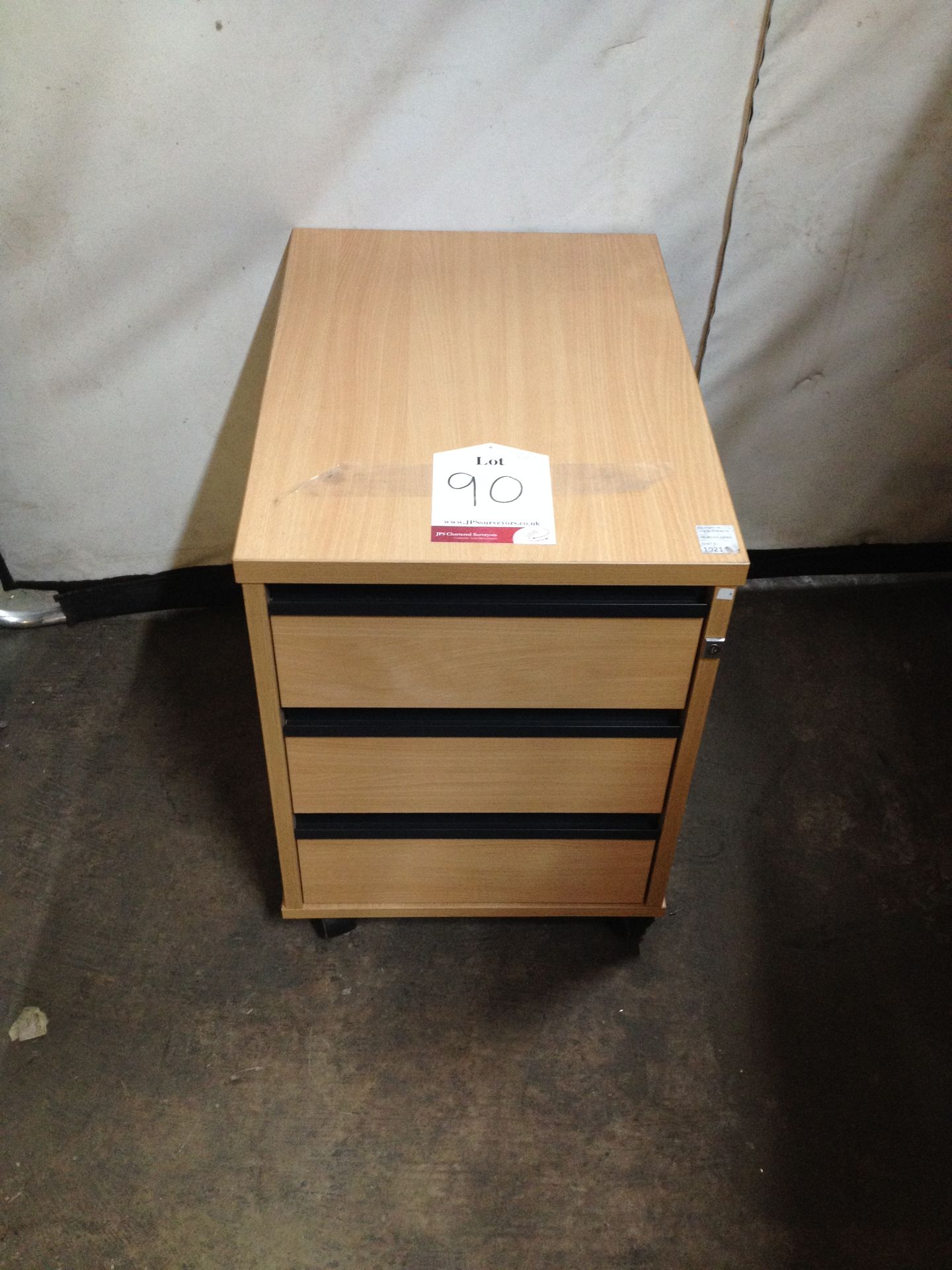3 Drawer Wooden Filing Cabinet - Image 2 of 2