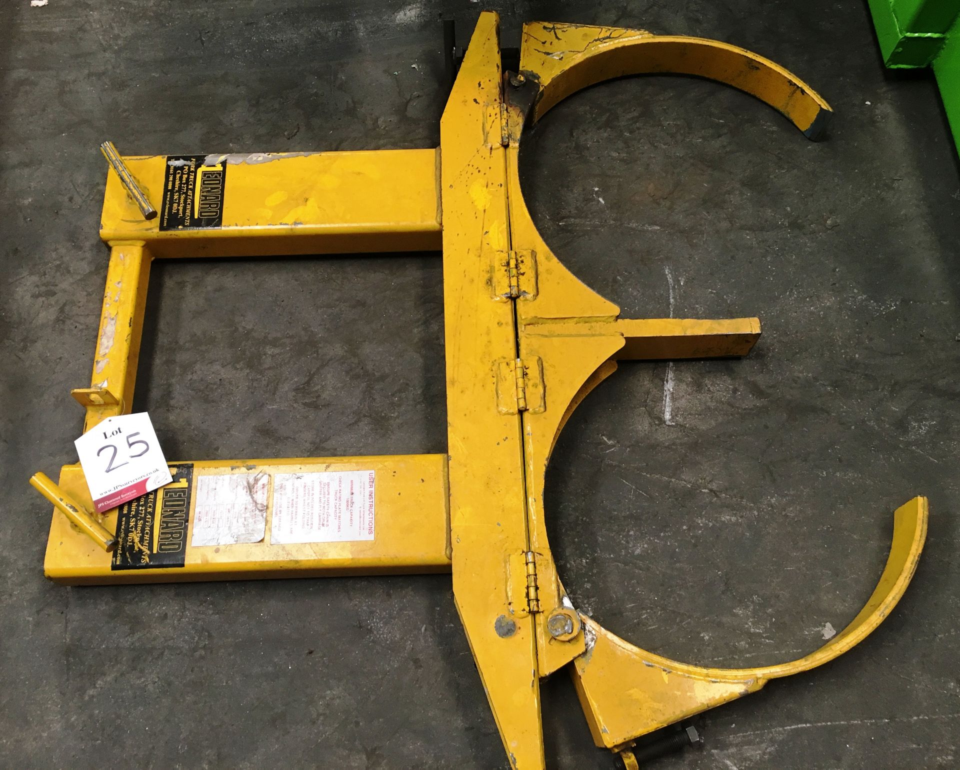Leonard Fork Mounted Dual Drum Lifter Attachment