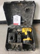 Dewalt DC728 Cordless Drill w/ Case & 2 x Battery Chargers